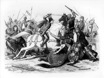 Ricardo III (1452-85) en la Batalla de Bosworth en 1485